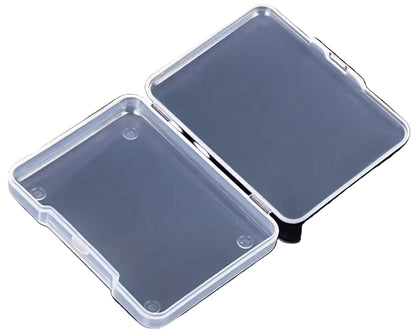 Two clear plastic cases on a black background